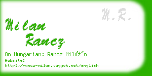 milan rancz business card